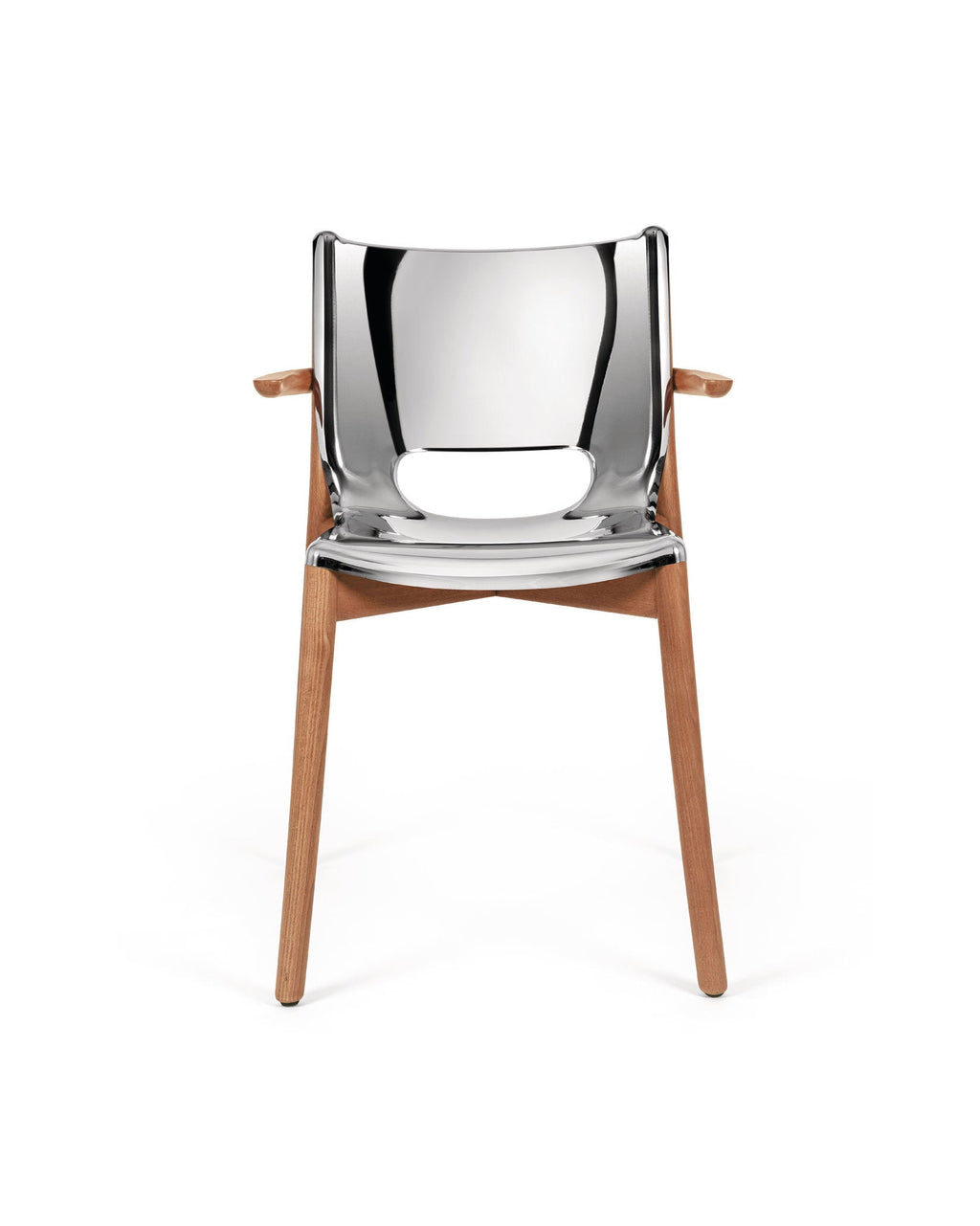 SILLA POELE MONOCASCO C/APOYABRAZOS SILVER MAT