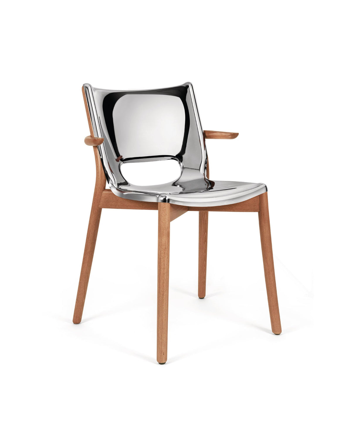 SILLA POELE MONOCASCO C/APOYABRAZOS SILVER MAT